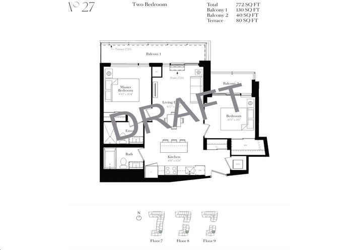 8188 Yonge Condos, Two Bedroom Sample Floorplan
