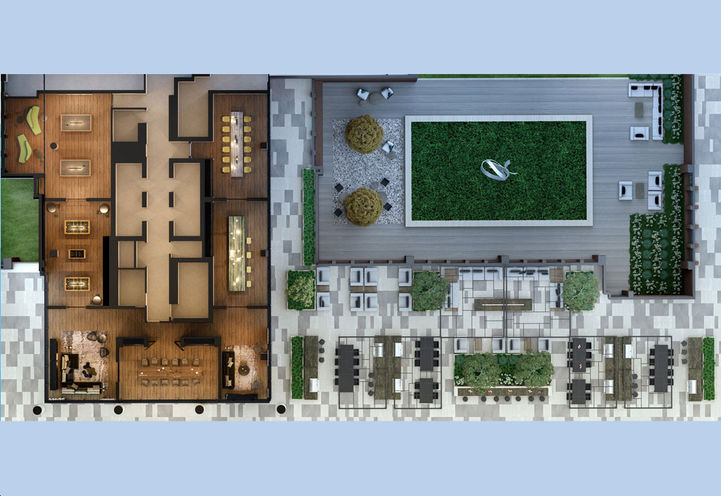 Fourth Floor Amenity Plan at Crosstown Condos