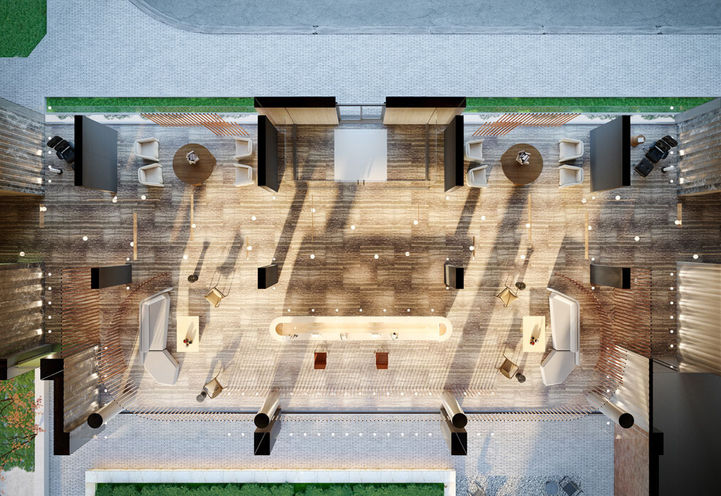 Lobby Amenity Plan at Crosstown Condos