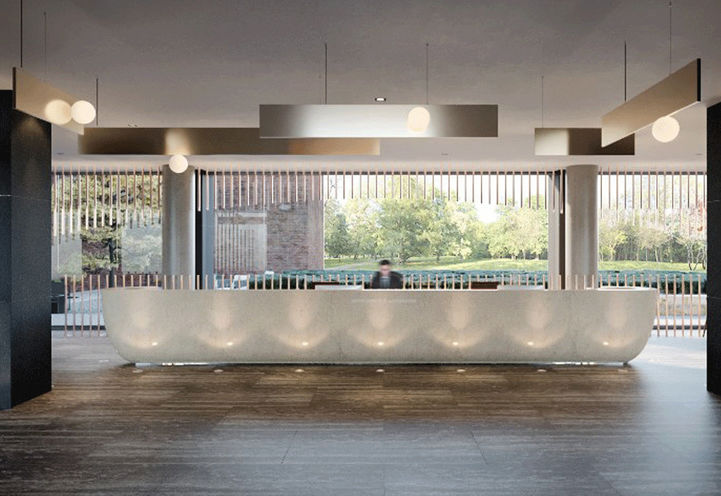 Lobby and Concierge at Crosstown Condos