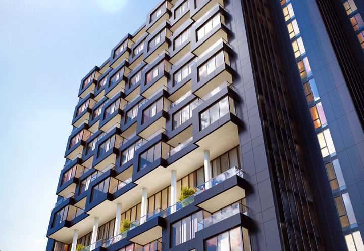 Looking Up at Crosstown Condos