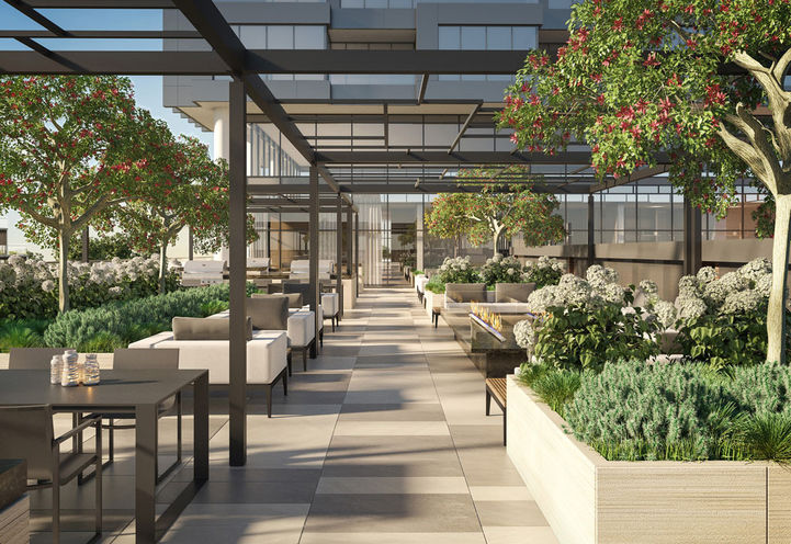 Outdoor Patio at Crosstown Condos