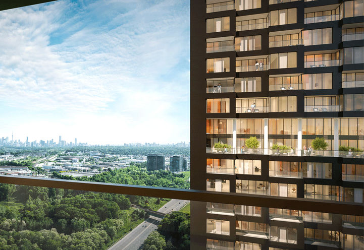 View of Toronto's Skyline From Crosstown Condos