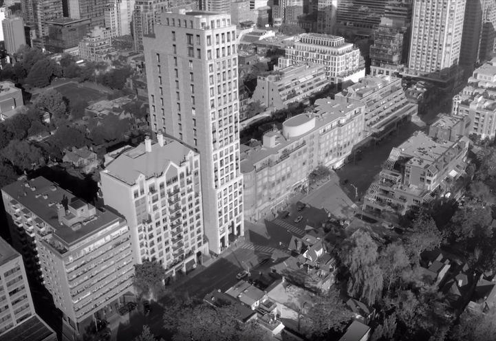89 Avenue Condos Exterior Building Aerial View