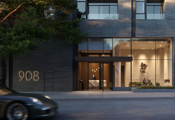 908 St. Clair West Condos Exterior View of Street Level Entrance