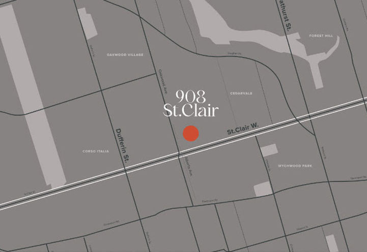 908 St. Clair West Condos Map Location of Project