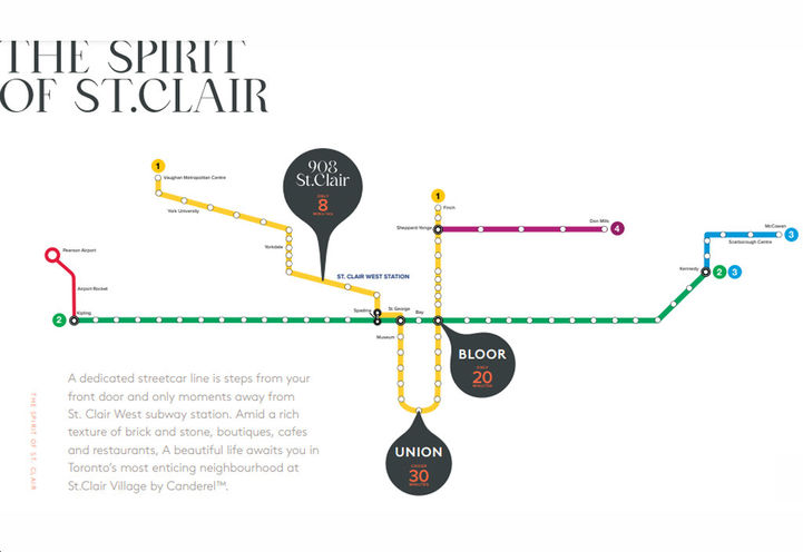 908 St. Clair West Condos TTC Transit Map