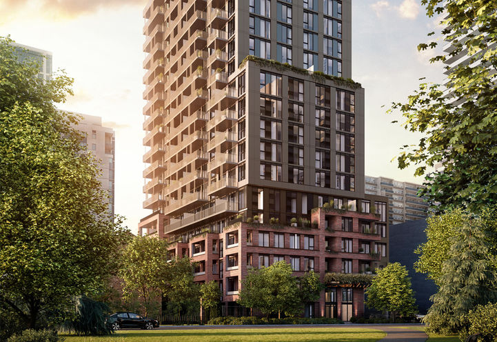 AKRA Condos Exterior View of Lower Levels