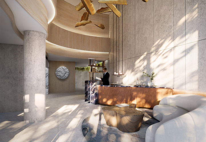 AKRA Condos Interior View of Resident Lobby