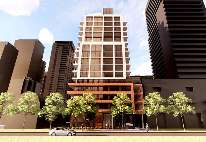 AKRA Condos - Looking Up From Street Level at the Tower Early Design