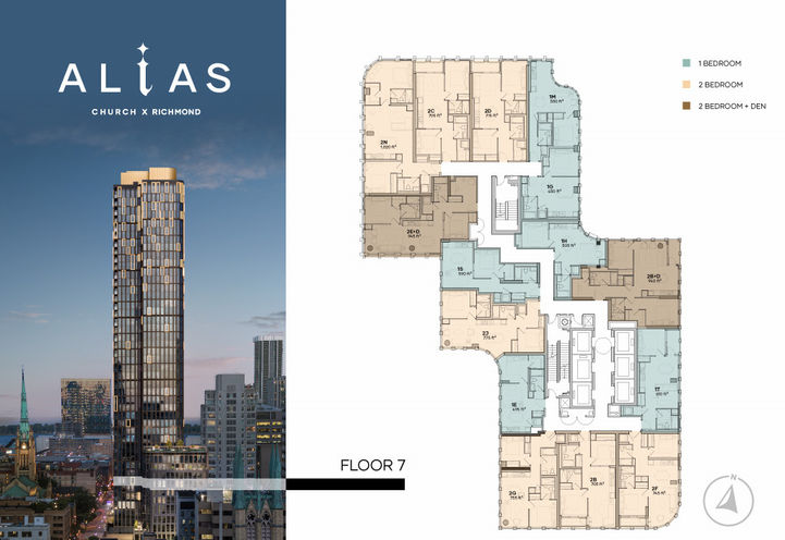 ALiAS Condos Floor 7 Typical Keyplate