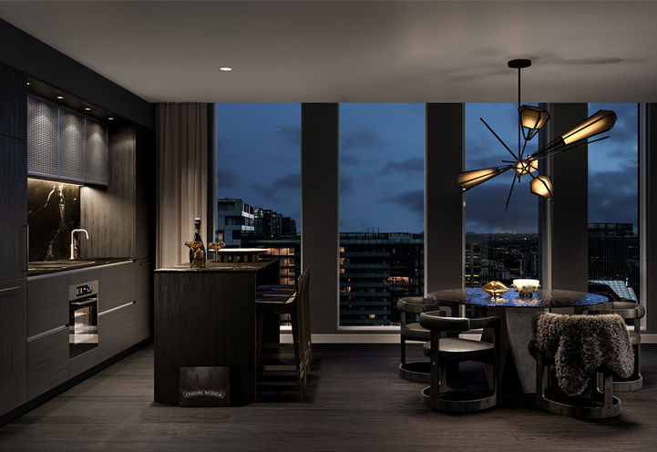 ALiAS Condos Suite Interiors - Kitchen and Dining Area