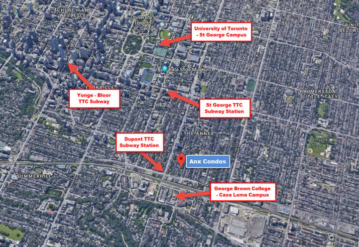 Surrounding Map Area of Anx Condos