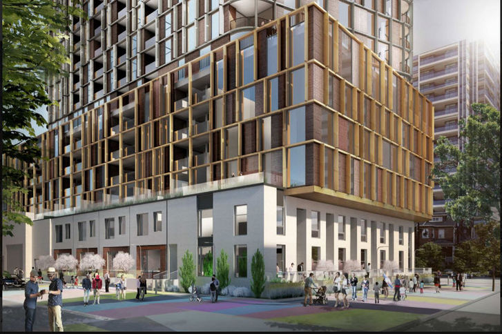 Looking to the Pedestrian Mews at Ground Level, Alfie Condos