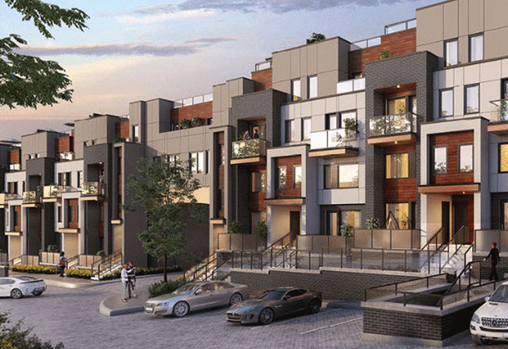 Amsterdam Urban Towns, Looking to the Resident Entrance and Parking Lot