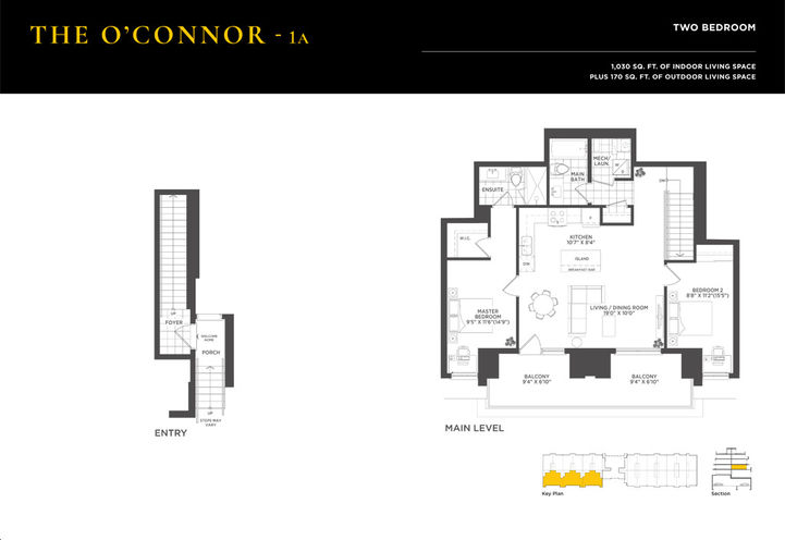 Amsterdam Urban Towns, O'Connor Two Bedroom Sample Floorplan