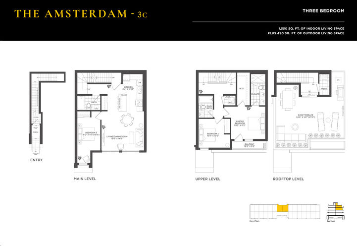 Amsterdam Urban Towns, The Amsterdam Three Bedroom Sample Floorplan