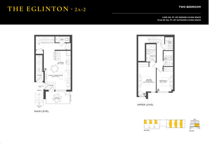 Amsterdam Urban Towns,  The Eglinton Two Bedroom Sample Floorplan