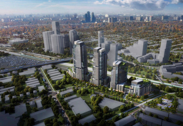 Arcadia District Condos Aerial View - Former Design