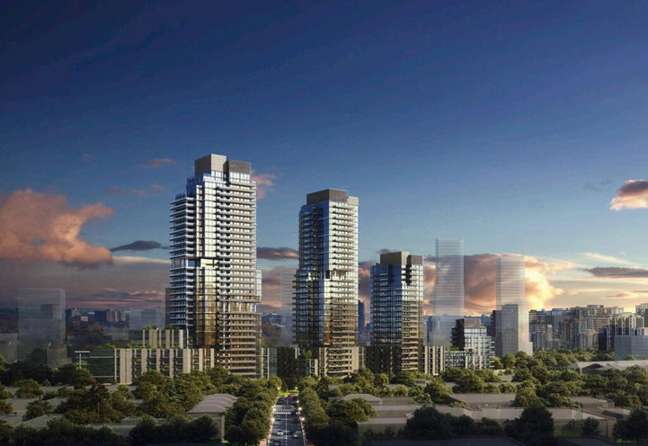 Arcadia District Condos Skyline View of Tower Exteriors Former Design