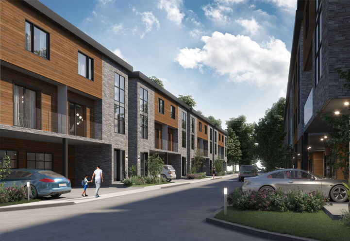 Aria Homes Streetscape View of Unit Exteriors