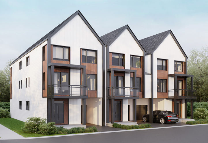 Aria Towns Streetscape View of Unit Exteriors