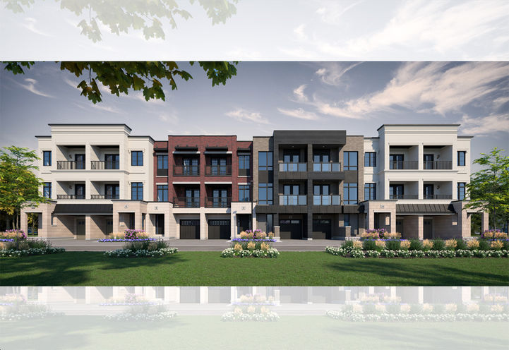 Artisan Towns Streetscape View of Townhomes Exteriors