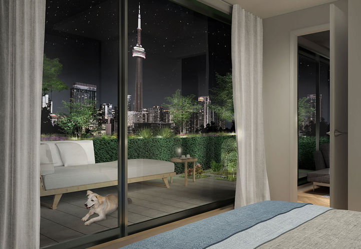 Evening View from the Bedroom of BIG King Toronto Condos