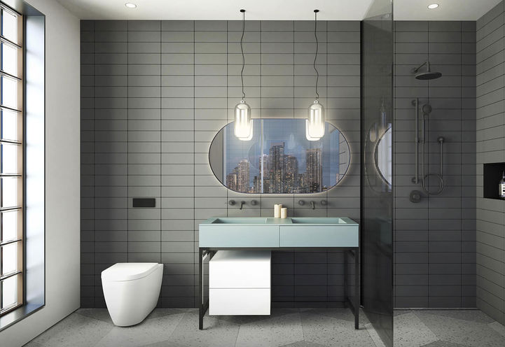 Looking at the Penthouse Bathroom at BIG King Toronto Condos