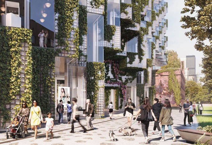 Pedestrian walkway at the BIG King Toronto Condos