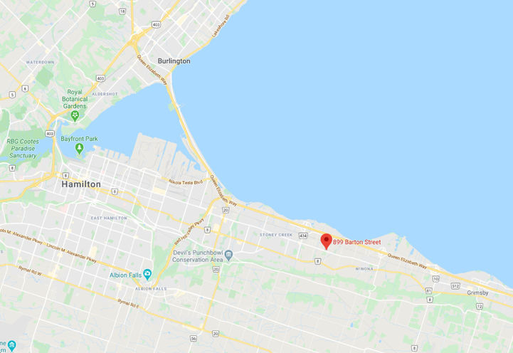 Barton and Glover Towns High Altitude Map Located at 899 Barton St