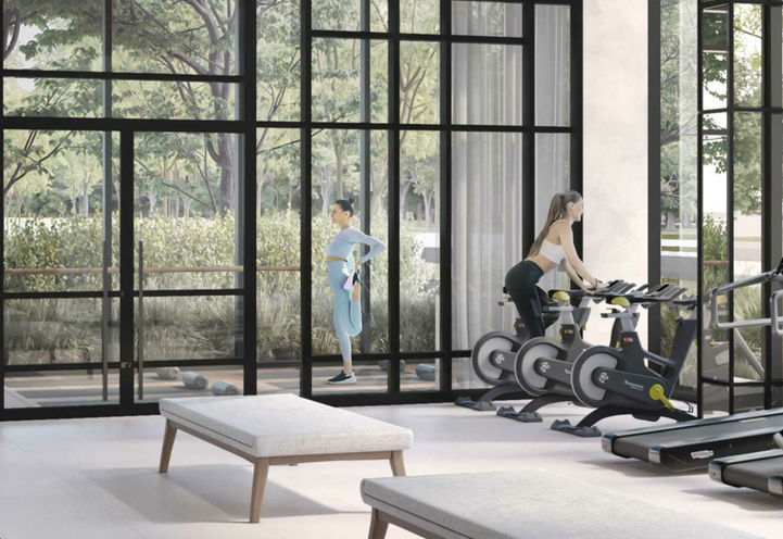Birch Condos at Lakeview Village Resident Gym and Yoga Room