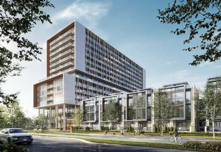 Birch Condos at Lakeview Village Streetscape View of Towns and Condos