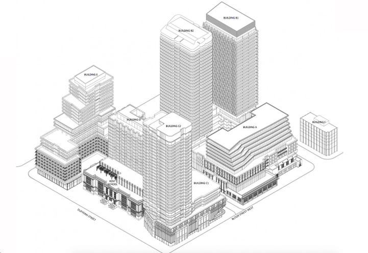 Massing Diagram of the Bloor and Dufferin Redevelopment