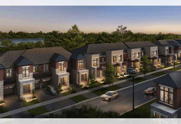 Bodhi Towns Streetscape View of Townhome Exteriors