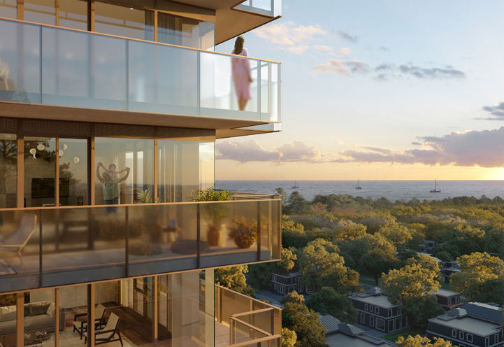 Bridge House at Brightwater Condos Balconies with Lake View