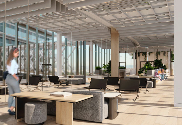 Bridge House at Brightwater Condos Co-Working Lounge Interior View