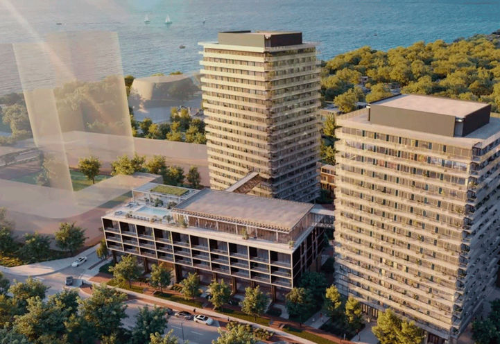 Bridge House at Brightwater Condos South Aerial View