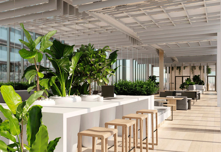 Bridge House at Brightwater Condos View of Co-working Lounge Interior