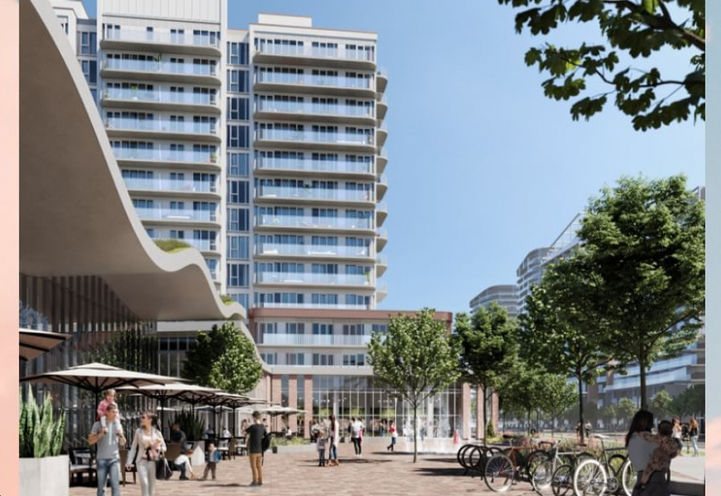 Bridge House at Brightwater Condos View of Exteriors From Plaza