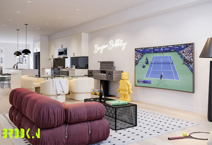 Brooklin Towns Family Room, Kitchen, and Breakfast Area