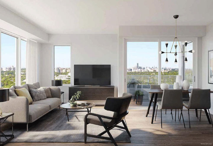 Burke Condos. Bright Living Area Suite Concept with Views