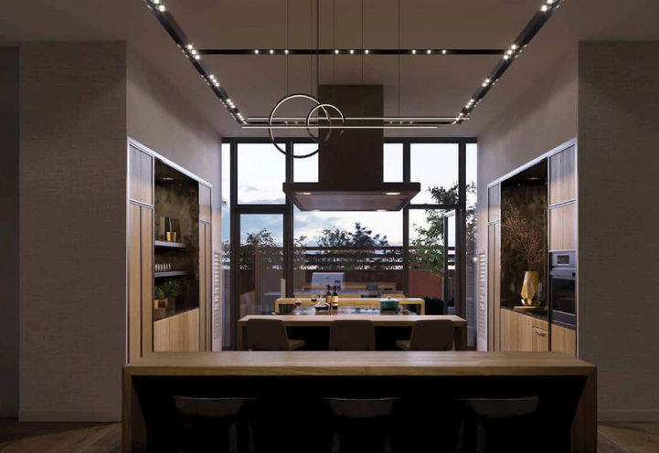 Burke Condos,Chef's Kitchen with Private Dining Space