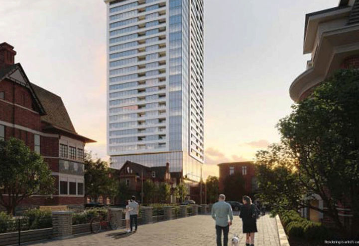 Burke Condos, Looking from the Street Level up at the Tower