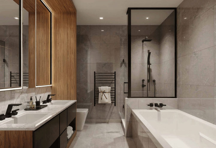 Burke Condos, Master Bathroom Ensuite Interior with Spa Inspired Features