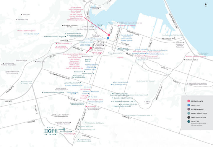 Aerial Map Showing Nearby Places for Cachet Mount Hope
