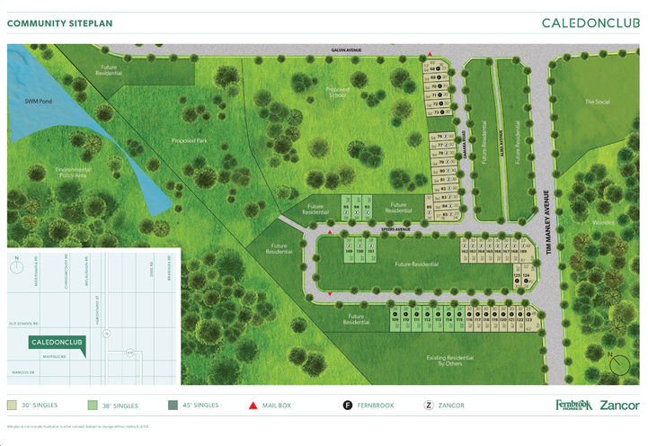 Caledon Club Aerial View of Detached Homes Site Plan