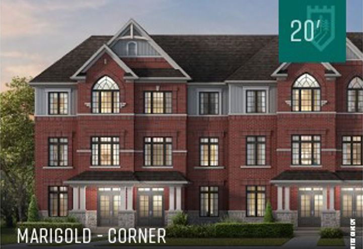 Caledon Trails Homes Exterior View of Marigold Corner Model