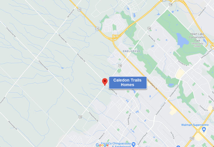 Caledon Trails Homes Site Location Map View