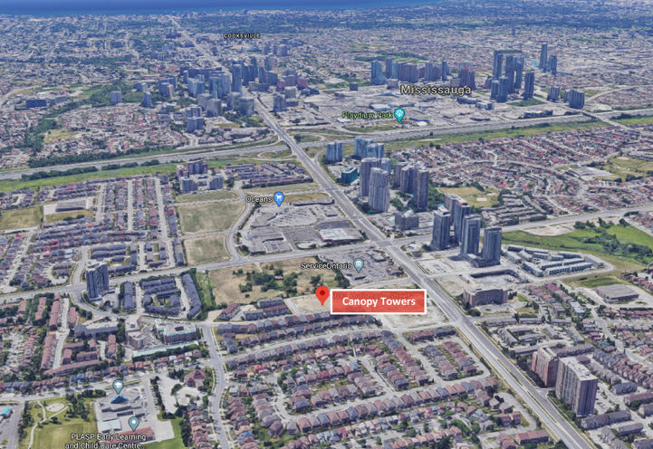 3D Map of Canopy Towers Along The Hurontario Street